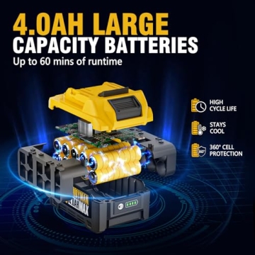 Alloyman 1/2 inch Impact Wrench with 750Nm Torque and 4.0AH Battery