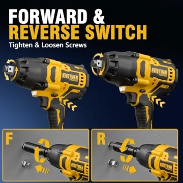 Alloyman 1/2 inch Impact Wrench with 750Nm Torque and 4.0AH Battery