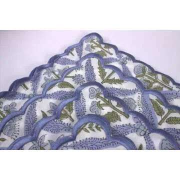 Ridhi Steel Blue Cloth Napkins 100% Pure Cotton Farmhouse Wedding Dinner Napkins for Halloween, Thanksgiving, Holiday Daily Wedding uses Napkins 4-18x18