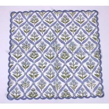 Ridhi Steel Blue Cloth Napkins 100% Pure Cotton Farmhouse Wedding Dinner Napkins for Halloween, Thanksgiving, Holiday Daily Wedding uses Napkins 4-18x18