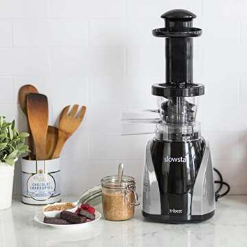 Tribest Slowstar SW-2020 Vertical Masticating Cold Press Juicer & Juice Extractor with Mincer, Silver