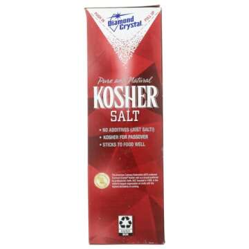 Diamond Crystal Pure and Natural Kosher Salt, 48 oz (Pack of 3)