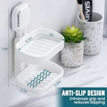 TAILI Double Layer Soap Holder for Shower & Kitchen Organization