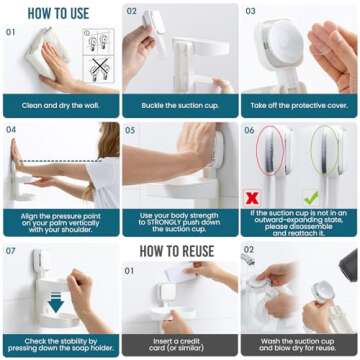 TAILI Double Layer Soap Holder, Bar Soap Dish Saver Suction Cup for Shower Wall Mounted, Suitable for Bathroom, Tub, Sponge Caddy Kitchen Sink,Easy to Clean,Universal Bathroom Shower Accessories,White