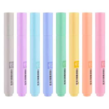 MOACC Eye Protected Highlighters, Light-color Large Capacity High Lighters, Chisel Tip Assorted Colors, 8-Count
