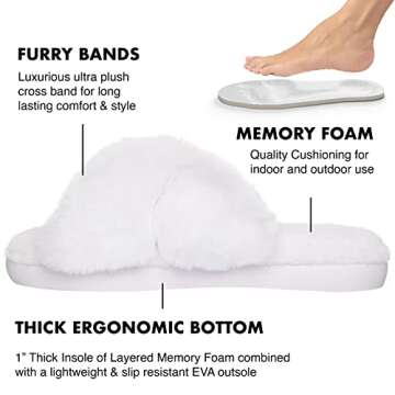 Comfy Women's Cross Band Fuzzy Slippers for All Occasions