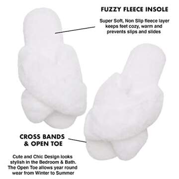 Comfy Women's Cross Band Fuzzy Slippers for All Occasions