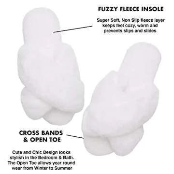 Comfy Women's Cross Band Fuzzy Slippers for All Occasions