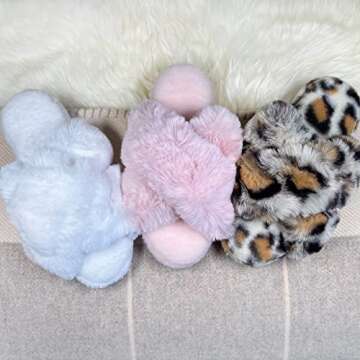 Comfy Women's Cross Band Fuzzy Slippers for All Occasions