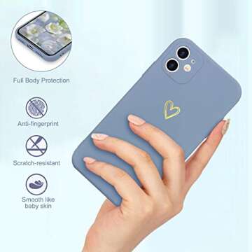 Wirvyuer for iPhone 11 Case Cute Slim Shockproof Phone Case with Wireless Charging Support and Prote...