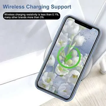 Wirvyuer for iPhone 11 Case Cute Slim Shockproof Phone Case with Wireless Charging Support and Protection, Blue Grey