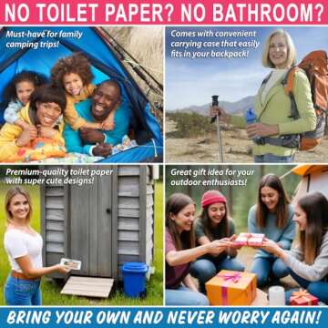 Eco-Friendly | Soft Toilet Paper Rolls | Travel-Size Protective Dispensers | Coreless & Biodegradable | Camping, Hiking & Outdoors (3-Pack) (231 Nature’s Calling)