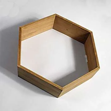 Outlavish Hexagon Floating Honeycomb Shelves - Natural Pine