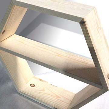 Outlavish Hexagon Floating Honeycomb Shelves - Natural Pine