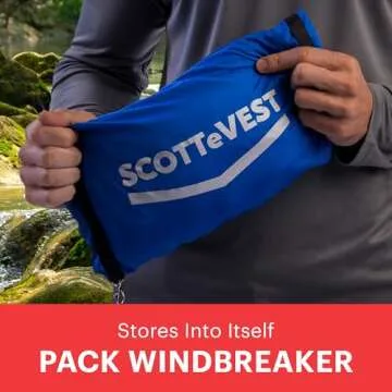 SCOTTeVEST Pack Windbreaker Jacket for Men - 19 Hidden Pockets - Lightweight Water Repellent Coat for Travel & More (Graphite, Large)