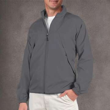 SCOTTeVEST Pack Windbreaker Jacket for Men - 19 Hidden Pockets - Lightweight Water Repellent Coat for Travel & More (Graphite, Large)