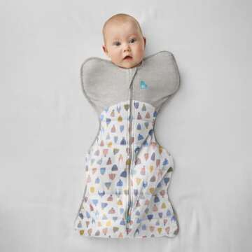 Love to Dream Swaddle UP Warm 2.5 TOG, White Happy Hats, Newborn 5-8.5lbs, Dramatically Better Sleep...