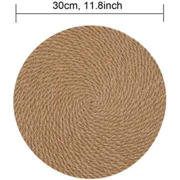 Natural Jute Round Placemats Set of 4 - Heat Resistant