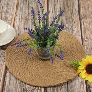 Natural Jute Round Placemats Set of 4 - Heat Resistant