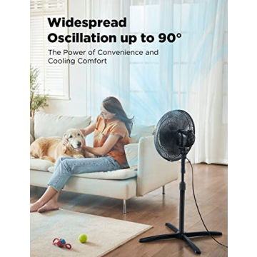 Pelonis 16" Oscillating Pedestal Fan - 3 Speed Adjustable