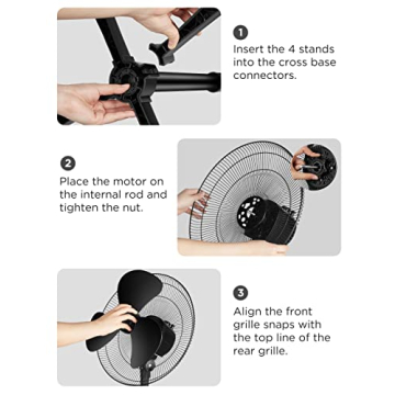 Pelonis 16" Oscillating Pedestal Fan - 3 Speed Adjustable