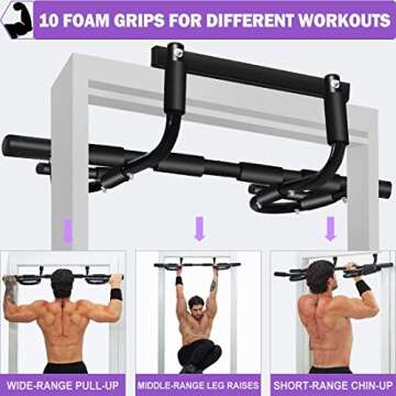 LINODI Pull up Bar for Doorway, Portable Strength Training Pull-up Bars Trainer, Multifunctional Doorway Pull up/Chin up Bar for Home Gym Exercise (180-days Free Return)