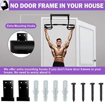 LINODI Pull up Bar for Doorway, Portable Strength Training Pull-up Bars Trainer, Multifunctional Doorway Pull up/Chin up Bar for Home Gym Exercise (180-days Free Return)