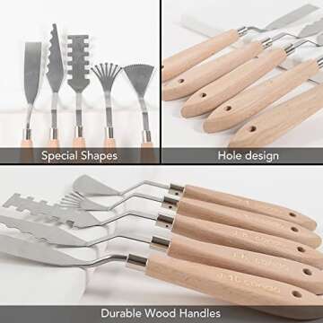 CONDA Palette Knife Set - 10Pcs Premium Stainless Steel Painting Knives