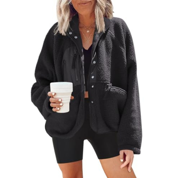 Nirovien Fuzzy Fleece Jacket Womens Sherpa Jacket for Winter Coats