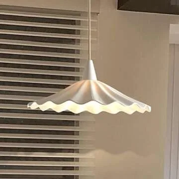 TONGOTDI Japanese Style Pleated Ceramic Pendant Lamp E27 1-Light Modern Minimalist Porch Aisle Pendent Lamp Retro White Small Ceiling Pendent Lamp for Kitchen Island Barn Pendant Light