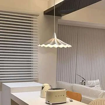 TONGOTDI Japanese Style Pleated Ceramic Pendant Lamp E27 1-Light Modern Minimalist Porch Aisle Pendent Lamp Retro White Small Ceiling Pendent Lamp for Kitchen Island Barn Pendant Light