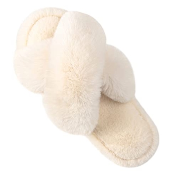 Plush Faux Fur Slippers Women Memory Foam Anti-Skid