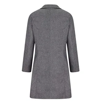 Leodye Women’s Casual Wool Blend Trench Coat Gray 2024