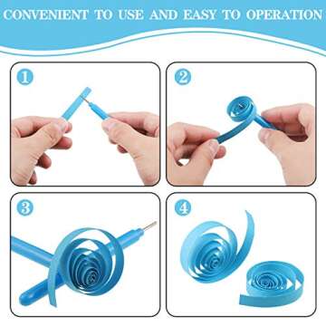 Paper Quilling Tools Rolling Curling Quilling Needle Pen DIY Cardmaking Paper Quilling Pen for Art Craft Handmade Tools, 4 Colors (24 Pieces)