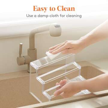 Lifewit 4 Tier Clear Display Risers Stand, 2 Pack Plastic Risers for Display, Plastic Organizers for Figures, Cupcake, Perfume, Dessert, Desktop Display Stand for Organize and Decoration