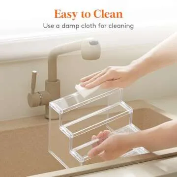 Lifewit 4 Tier Clear Display Risers Stand, 2 Pack Plastic Risers for Display, Plastic Organizers for Figures, Cupcake, Perfume, Dessert, Desktop Display Stand for Organize and Decoration