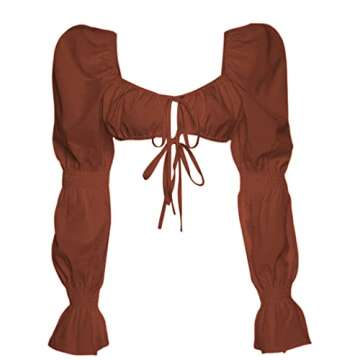 Stylish Remidoo Women’s Self Tie Ruched Crop Top Blouse