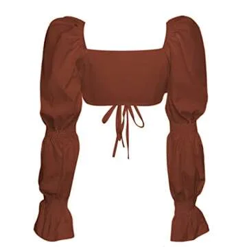 Stylish Remidoo Women’s Self Tie Ruched Crop Top Blouse