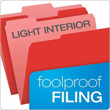 Pendaflex Colored File Folders Letter Size - 100 Pack of 12 Assorted Color Folders for Documents - 1/3-cut Tabs - Manila Office Folders