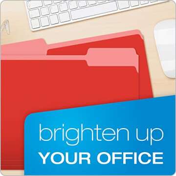 Pendaflex Colored File Folders Letter Size - 100 Pack of 12 Assorted Color Folders for Documents - 1/3-cut Tabs - Manila Office Folders