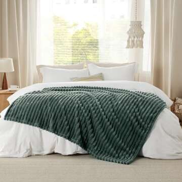 Bedsure Mallard Green Fleece Blanket for Cozy Comfort