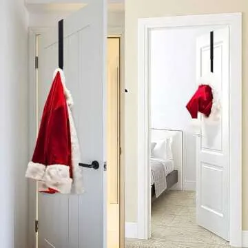 HEYHOUSE Wreath Hanger,Easter Decorations Adjustable Wreath Hanger for Front Door Decor from 14.9-25",Over The Door Hooks Organizer 20 lbs Larger Door Wreath Hanger Christmas Wreaths Decorations Hook