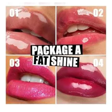VolksRose 4pcs Lip Gloss Oil Set, Hydrating Lip Glow Oil Lip Gloss, Lipgloss Lipoil Set for Women Girls Teens, Tinted Plumping Lip Gloss Packs, Fat Lip Oil Lip Balm for Dry Lips Nourishing