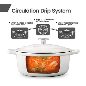 EDGING CASTING Enameled 5.5 Quart Dutch Oven for Baking