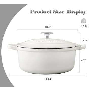 EDGING CASTING Enameled 5.5 Quart Dutch Oven for Baking