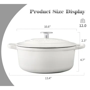 EDGING CASTING Enameled 5.5 Quart Dutch Oven for Baking