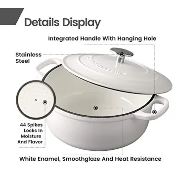 EDGING CASTING Enameled 5.5 Quart Dutch Oven for Baking