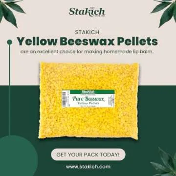 Stakich Pure Yellow Beeswax Pellets - 100% Natural, Cosmetic Grade, Premium Quality - (2 lb (in 1 lb Bags))