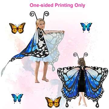 RekTak Butterfly Wings for Girls, Butterfly Costume for Halloween Party Kids Fairy Wing with Mask and Headband