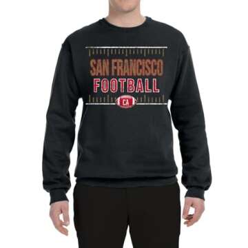 Wild Bobby San Francisco SF Hometown City Football Fan Pride Sports Unisex Crewneck Sweatshirt, Black, X-Large
